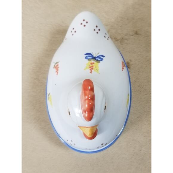 Chicken Hen Nest Ceramic Trinket Box Prestige Place 5 1/2" Japan Farmhouse Decor - Picture 9 of 14